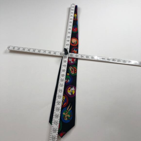 VINTAGE Looney Tunes Men Tie One Size Black 1997 MINT 4" /58-in - Picture 3 of 8
